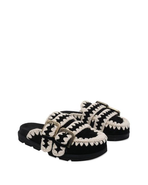 Mou Black Braided Mules