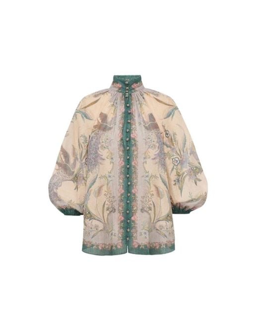 Zimmermann White Regular Printed Shirt