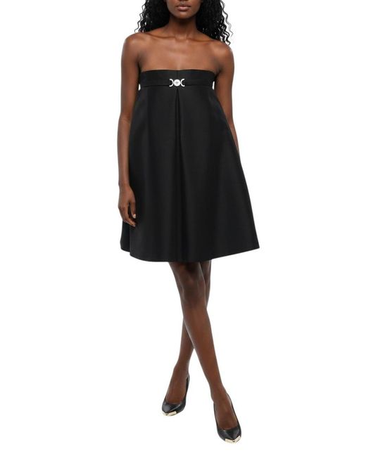 Versace Black Strapless Mini Dress