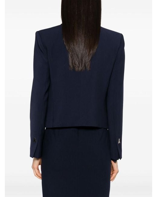 Patrizia Pepe Blue Tailored Blazer With Structured Shoulders