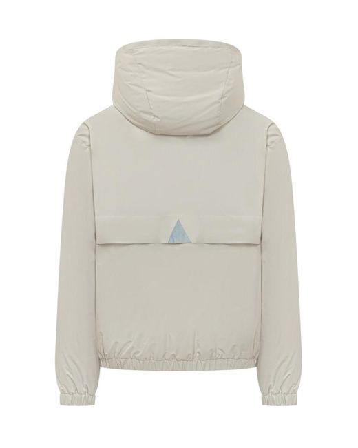 Moncler Gray Offwhite Solid Hood Jacket for men