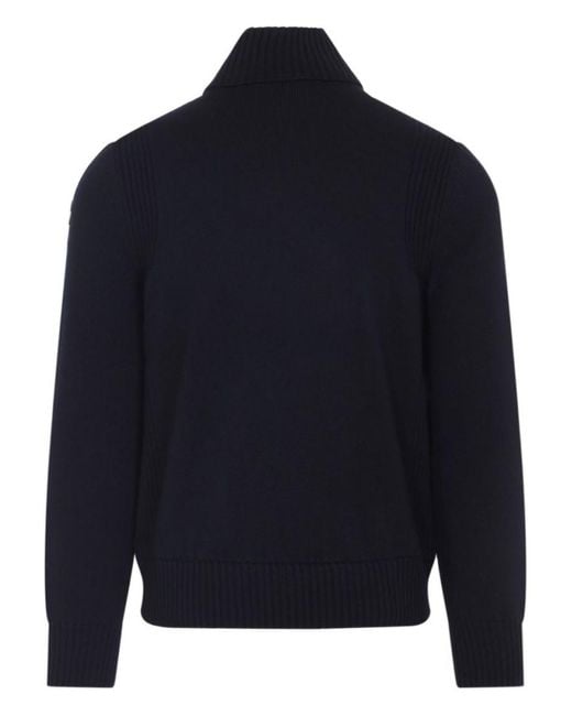Moncler Blue Dark Quilted Jacket for men
