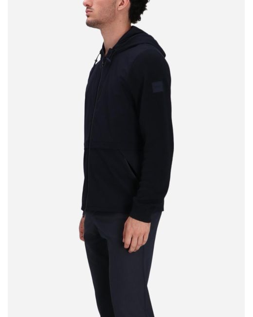 Boss Blue Front Zip Hoodie for men