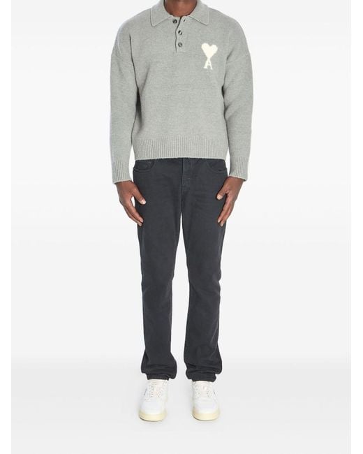 AMI Gray Polo Shirts for men