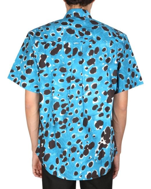 Marni Blue Regular Printed Shirt for men