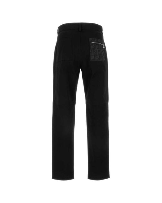 Fendi Black Pants With Logo for men