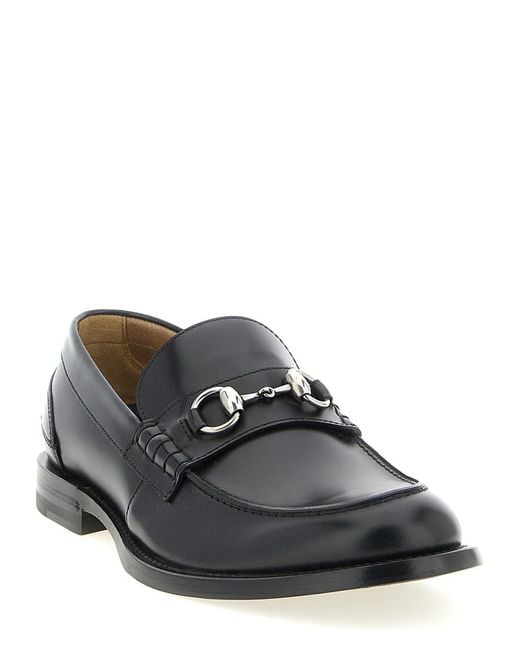 Gucci Black Solid Loafers for men
