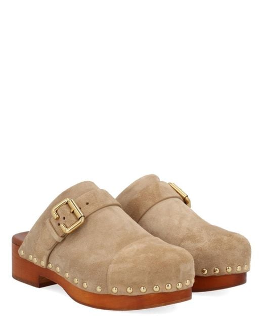 Chloé Brown Studded Mules