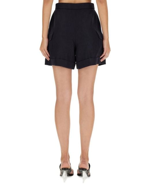 McQueen Blue Solid Shorts