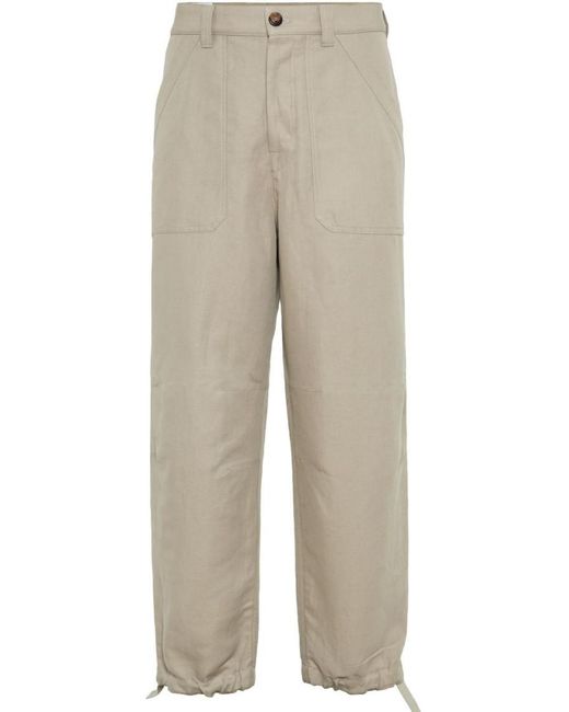 Brunello Cucinelli Natural Relaxed Fit Trousers for men