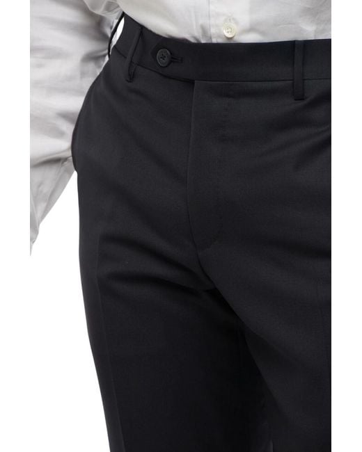 Corneliani Blue Flat Front Pants for men