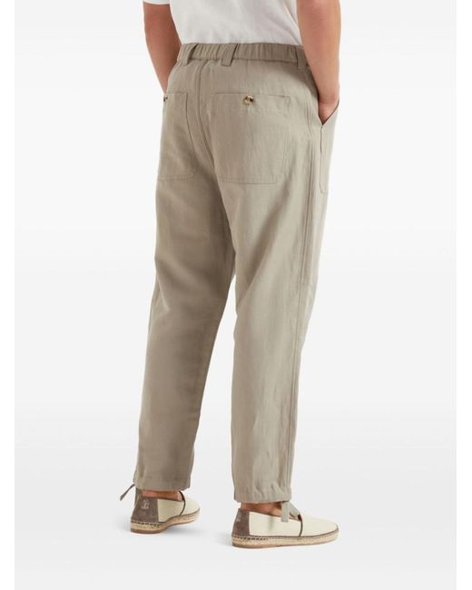 Brunello Cucinelli Natural Relaxed Fit Trousers for men