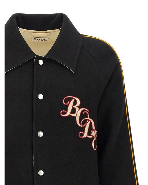 Bode Black Logo Shirt Collar Jacket for men
