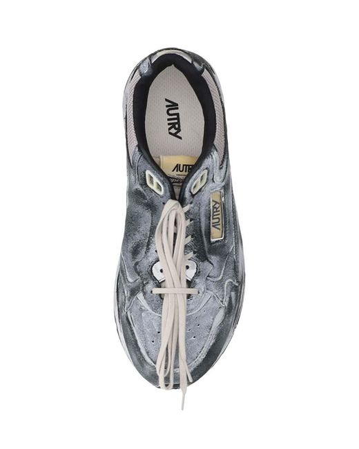 Autry Gray Distressed Sneakers for men