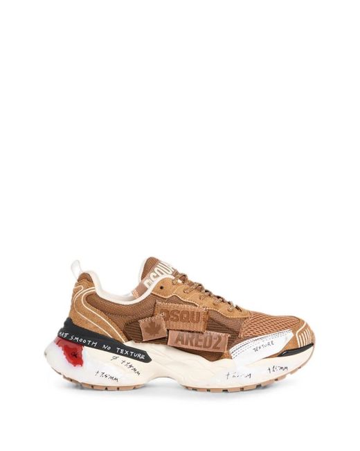 DSquared² Brown Logo Sneakers for men