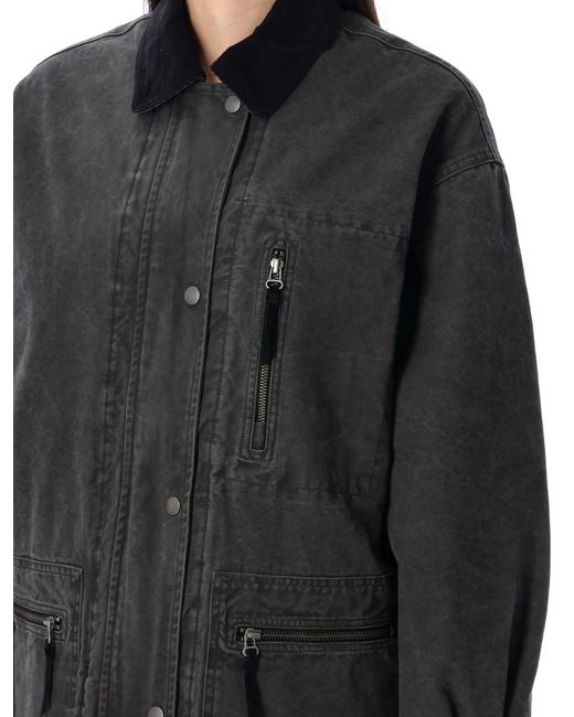 Isabel Marant Black Canvas Kimelia Padded Jacket