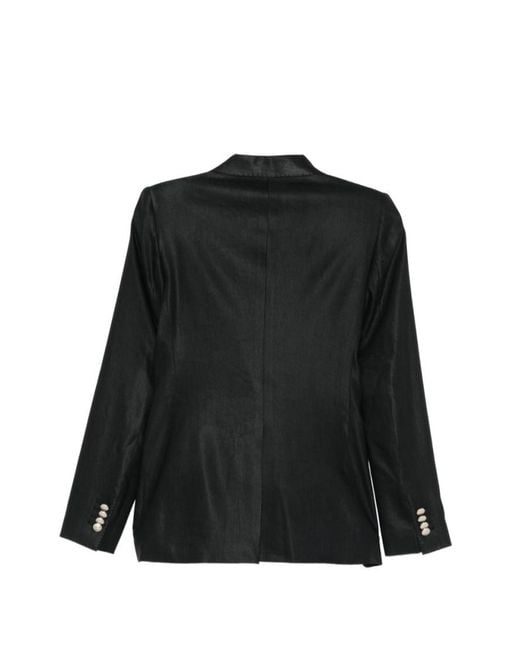 Tagliatore Black Solid Peaked Lapel Suit