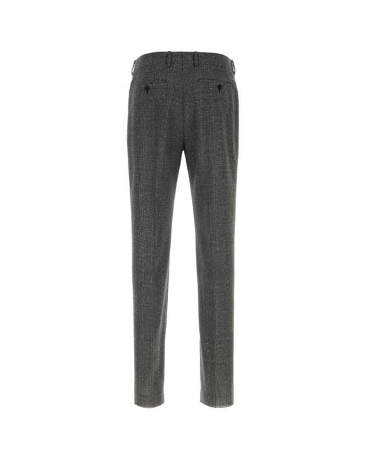 McQueen Gray Flat Front Pants for men
