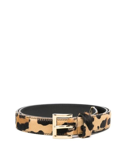 Prada White Leopard-Panel Belt