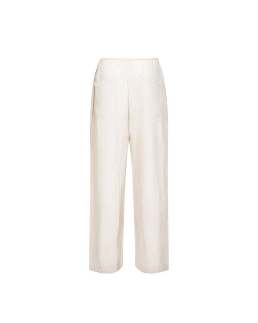 Studio Nicholson White Relaxed Drawstring Trousers