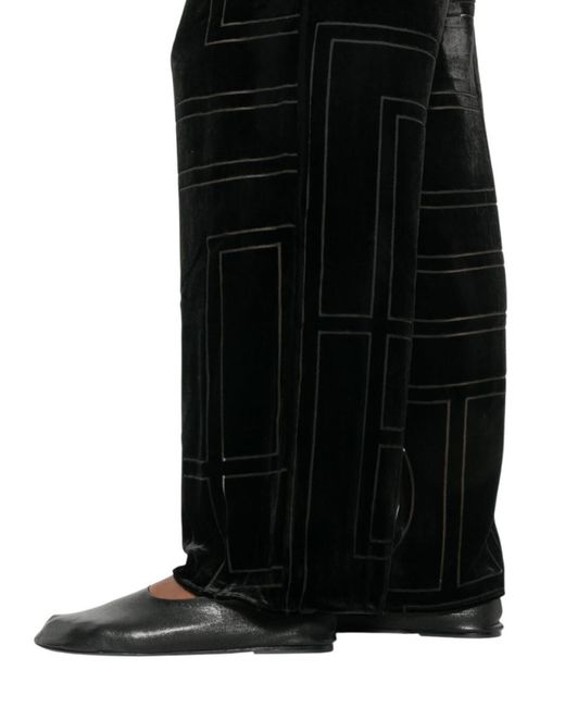 Totême Black Geometric Pattern Pant