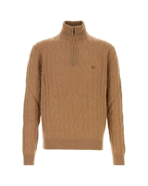 Etro Brown Turtle Neck Sweater for men