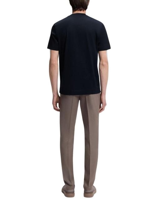 Boss Blue Solid Crew Neck T-Shirt for men