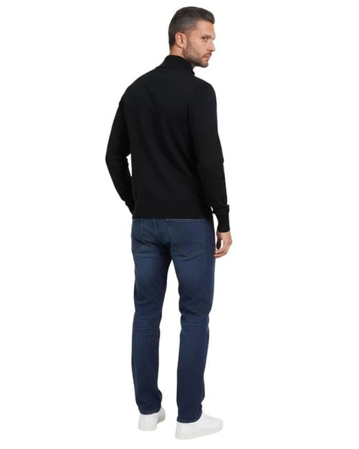Boss Black Solid Half Zip Sweater for men
