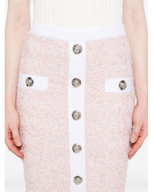 Balmain Pink Tweed Skirt