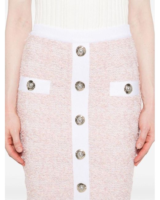 Balmain Pink Tweed Skirt