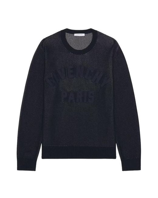 Givenchy Blue Ottoman Crew Neck Sweater for men