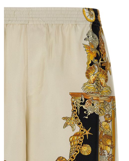 Versace Black Coral Theatre Print Bermuda Shorts for men