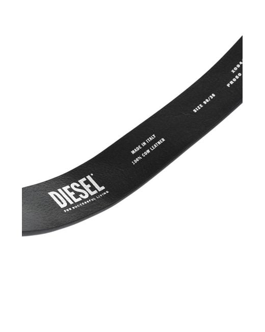 DIESEL Black Solid Belt for men