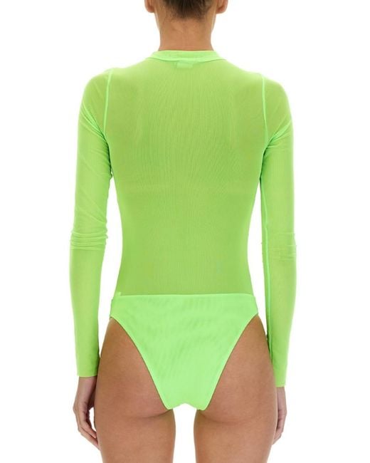 NOT AFTER TEN Green Solid Mock Collar Top