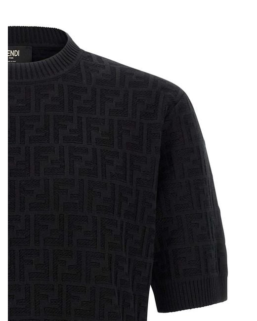 Fendi Black Ff Sweater for men