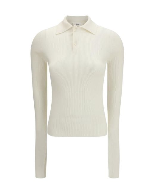 Rier White Solid Shirt Collar Polo