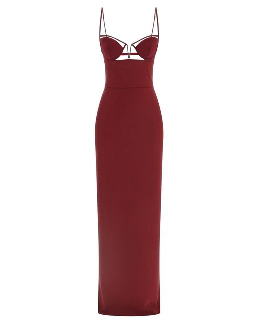 Nensi Dojaka Women's Red 'V-Wire Bra Maxi' Dress