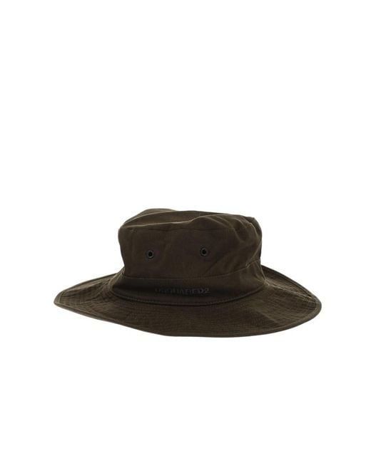 DSquared² Black Solid Bucket Hat for men