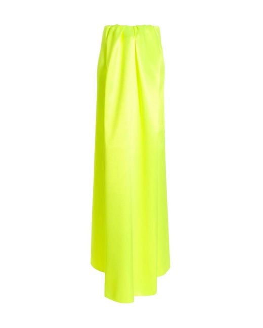 Sportmax Yellow Solid Maxi Skirt