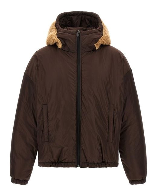 DSquared² Brown Hood Reversible Jacket for men