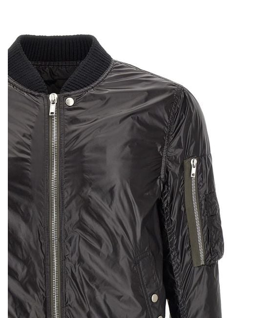 Rick Owens Black Solid Bomber Jacket for men