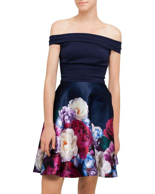 Ted Baker Blue Nersi Floral Print Dress