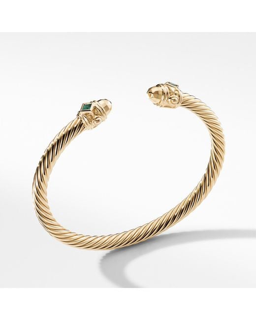 Lyst David Yurman Renaissance Bracelet In 18k Gold With Dome David Yurman Metallic Renaissance Bracelet In 18k Gold With Dome And Emeralds Lyst