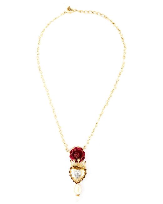 Dolce & Gabbana 'Sacred Heart' Pendant Necklace in Metallic | Lyst