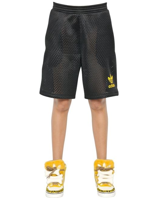 Jeremy Scott for adidas Black Neoprene Mesh Shorts for men
