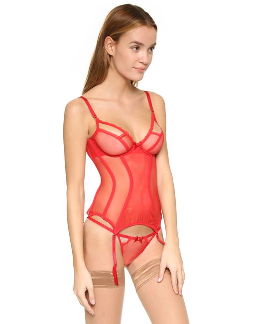 L'Agent by Agent Provocateur Red Mariona Basque Corset