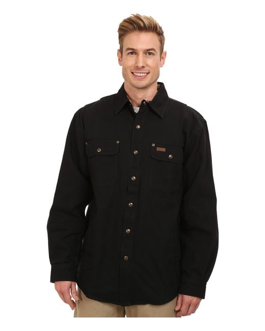 Carhartt Black Weathered Canvas Shirt Jacket for men