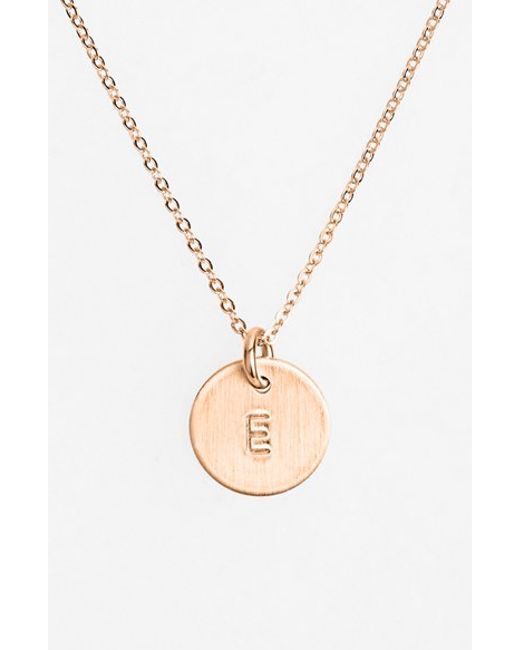 Nashelle 14k-rose Gold Fill Initial Mini Disc Necklace in Gold (GOLD/ N) | Lyst