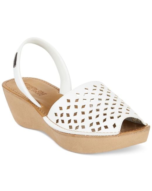 Kenneth Cole Reaction White Kenneth Cole Women's Reaction Fine Glass 2 Platform Wedge Sandals
