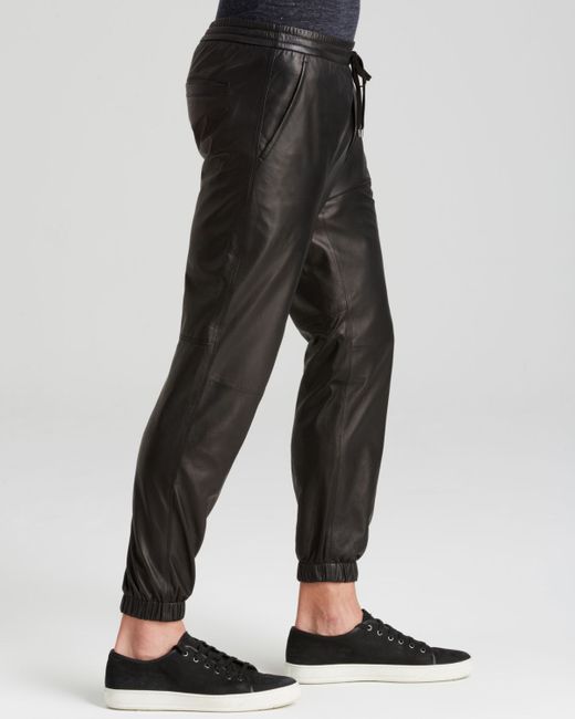 Vince Slim Fit Lamb Leather Jogger 